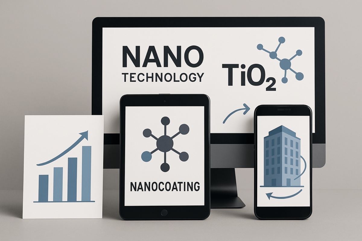 ساختار نانوذرات دیاکسید تیتانیوم در رنگ نانویی ساختمان برای مقابله با آلودگی