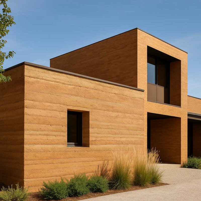 نمای ترکیبی مدرن و سنتی با استفاده از خاک رس در معماری