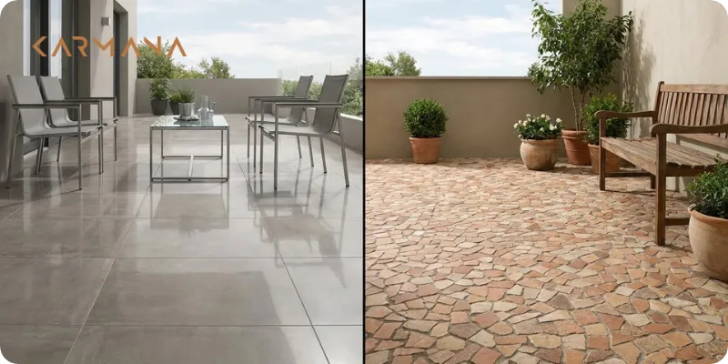 برای کف حیاط سرامیک بهتر است یا موزاییک